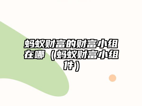 螞蟻財(cái)富的財(cái)富小組在哪（螞蟻財(cái)富小組件）