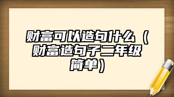 財富可以造句什么（財富造句子二年級簡單）