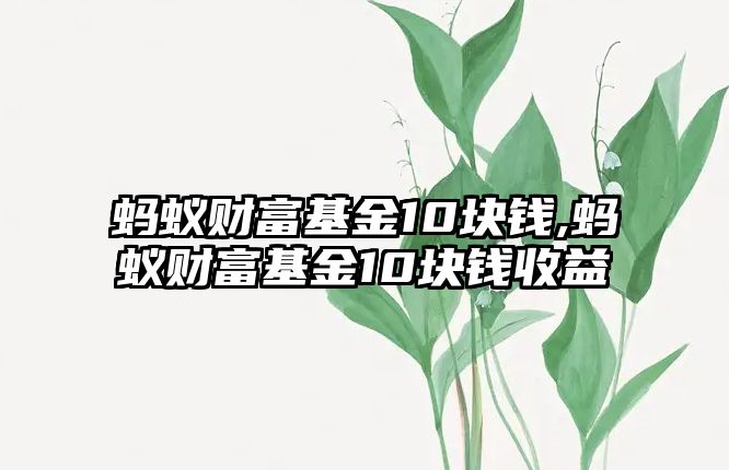 螞蟻財(cái)富基金10塊錢,螞蟻財(cái)富基金10塊錢收益