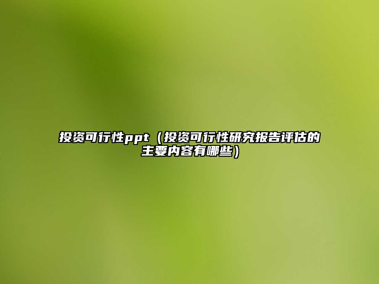 投資可行性ppt（投資可行性研究報(bào)告評(píng)估的主要內(nèi)容有哪些）