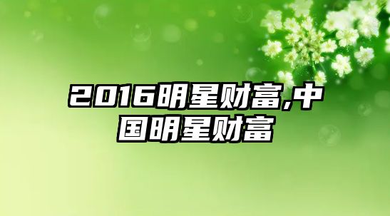 2016明星財富,中國明星財富