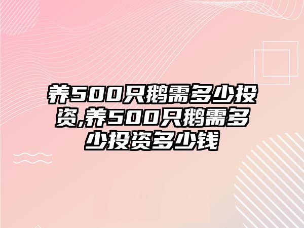 養(yǎng)500只鵝需多少投資,養(yǎng)500只鵝需多少投資多少錢