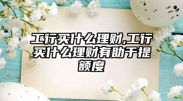 工行買什么理財,工行買什么理財有助于提額度