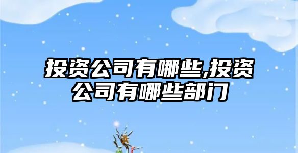 投資公司有哪些,投資公司有哪些部門