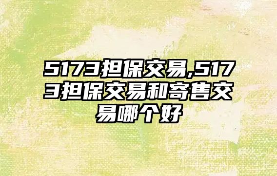 5173擔(dān)保交易,5173擔(dān)保交易和寄售交易哪個(gè)好