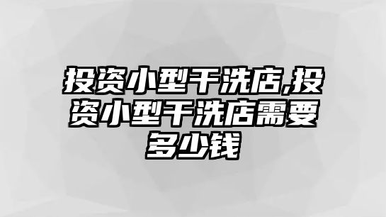 投資小型干洗店,投資小型干洗店需要多少錢