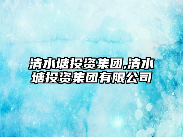 清水塘投資集團(tuán),清水塘投資集團(tuán)有限公司