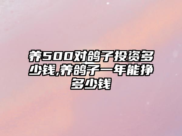 養(yǎng)500對鴿子投資多少錢,養(yǎng)鴿子一年能掙多少錢