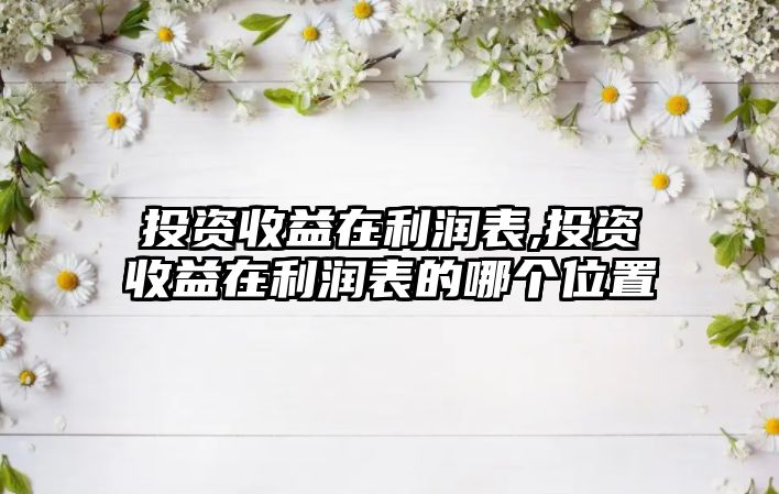 投資收益在利潤表,投資收益在利潤表的哪個位置