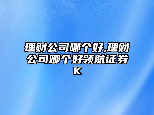 理財公司哪個好,理財公司哪個好領(lǐng)航證券K