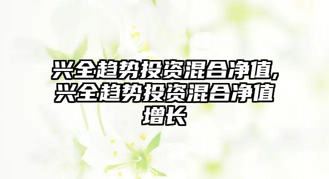 興全趨勢投資混合凈值,興全趨勢投資混合凈值增長