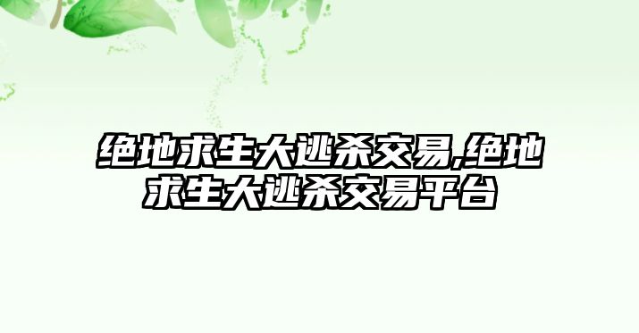 絕地求生大逃殺交易,絕地求生大逃殺交易平臺