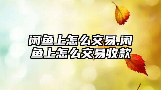 閑魚上怎么交易,閑魚上怎么交易收款