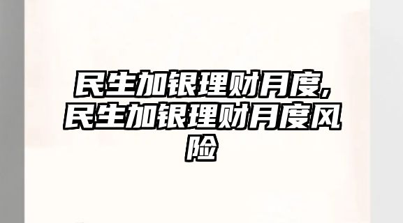 民生加銀理財月度,民生加銀理財月度風險