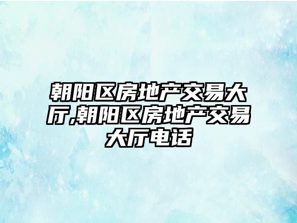 朝陽區(qū)房地產(chǎn)交易大廳,朝陽區(qū)房地產(chǎn)交易大廳電話