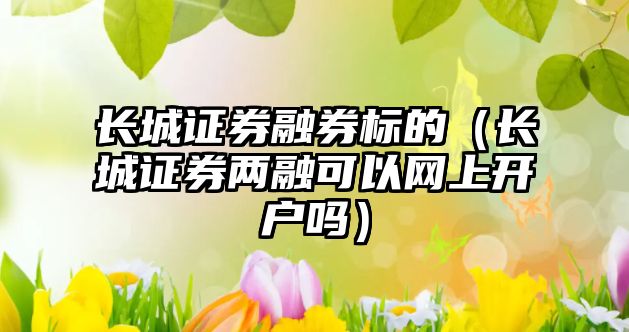 長城證券融券標的（長城證券兩融可以網(wǎng)上開戶嗎）