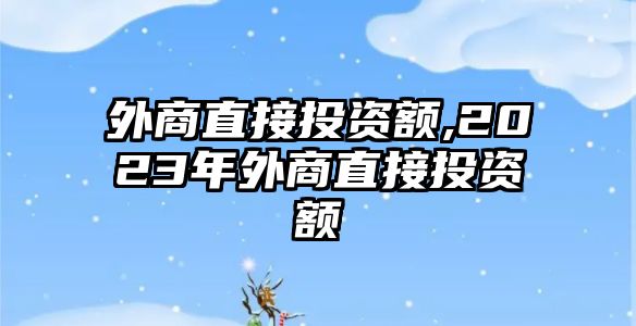 外商直接投資額,2023年外商直接投資額