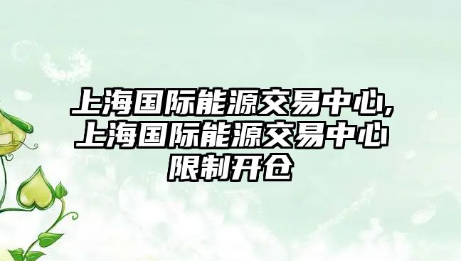 上海國際能源交易中心,上海國際能源交易中心限制開倉