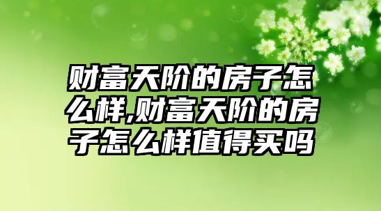 財(cái)富天階的房子怎么樣,財(cái)富天階的房子怎么樣值得買嗎