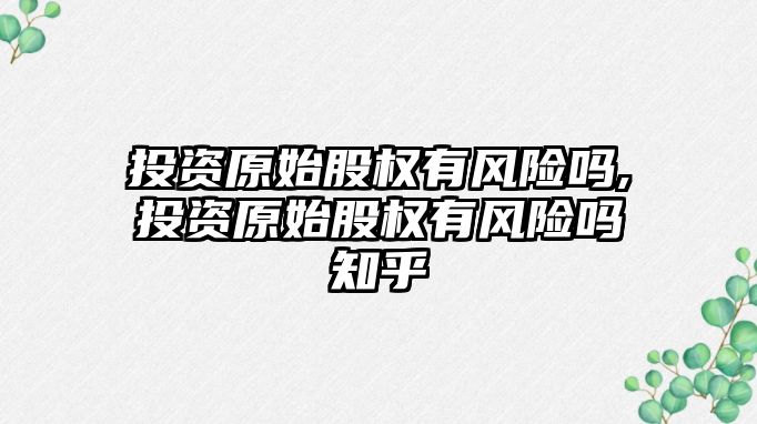 投資原始股權(quán)有風(fēng)險嗎,投資原始股權(quán)有風(fēng)險嗎知乎