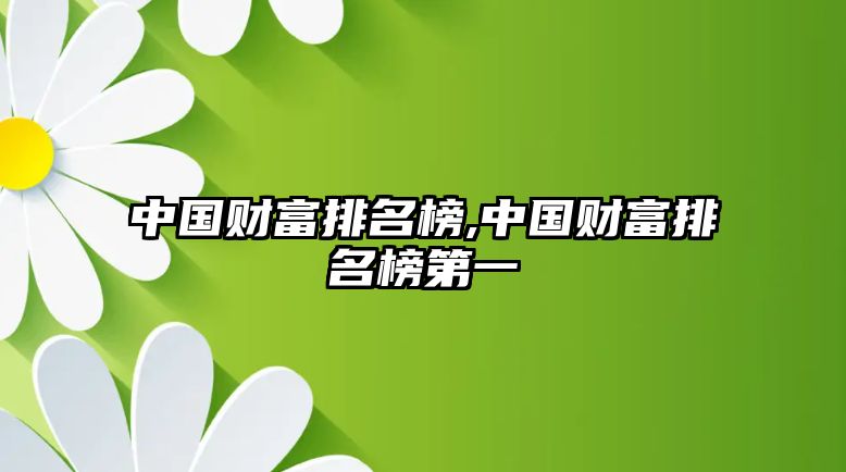 中國財(cái)富排名榜,中國財(cái)富排名榜第一