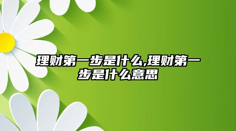 理財(cái)?shù)谝徊绞鞘裁?理財(cái)?shù)谝徊绞鞘裁匆馑? class=