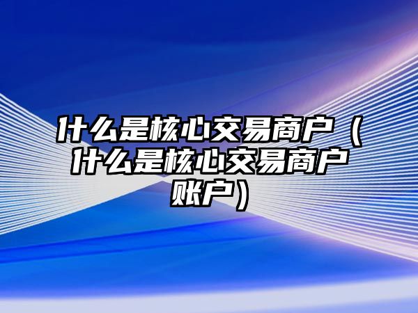 什么是核心交易商戶（什么是核心交易商戶賬戶）