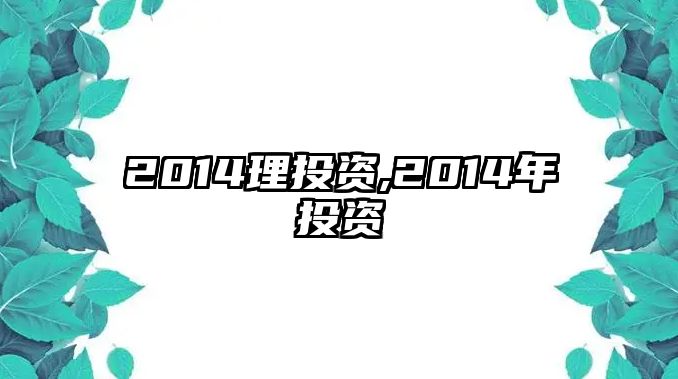 2014理投資,2014年投資