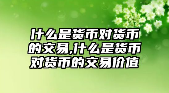 什么是貨幣對貨幣的交易,什么是貨幣對貨幣的交易價(jià)值