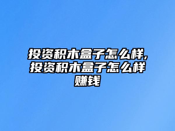 投資積木盒子怎么樣,投資積木盒子怎么樣賺錢(qián)