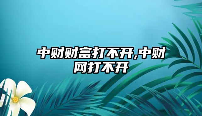 中財財富打不開,中財網(wǎng)打不開