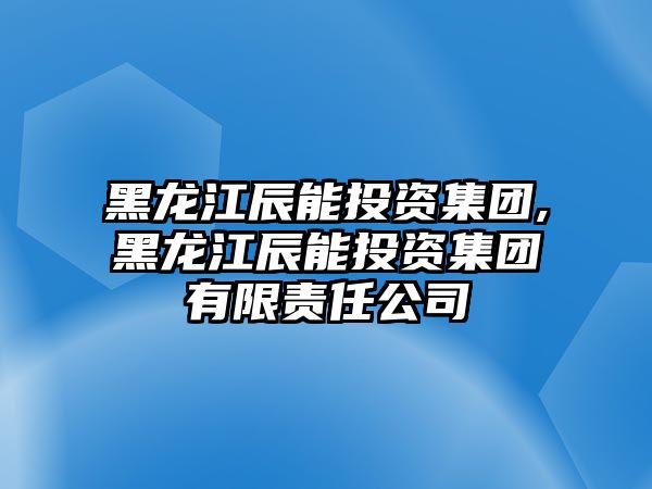 黑龍江辰能投資集團(tuán),黑龍江辰能投資集團(tuán)有限責(zé)任公司