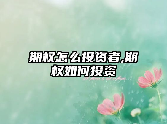 期權(quán)怎么投資者,期權(quán)如何投資