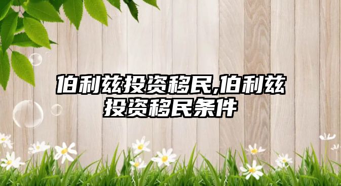 伯利茲投資移民,伯利茲投資移民條件