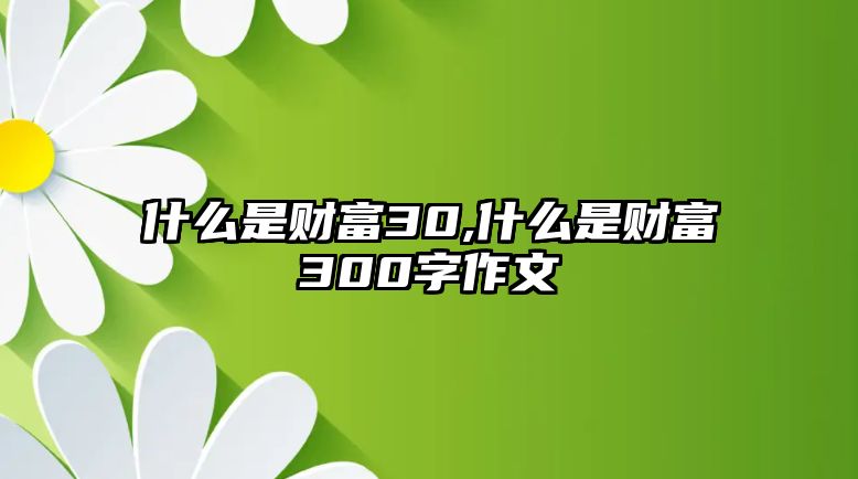 什么是財(cái)富30,什么是財(cái)富300字作文