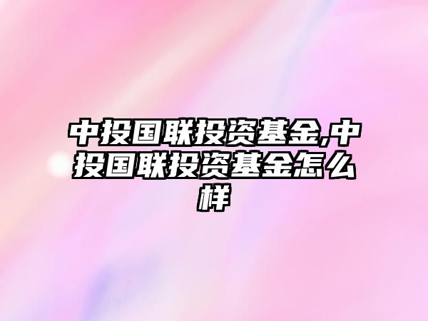 中投國聯(lián)投資基金,中投國聯(lián)投資基金怎么樣