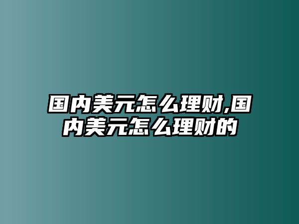 國(guó)內(nèi)美元怎么理財(cái),國(guó)內(nèi)美元怎么理財(cái)?shù)? class=