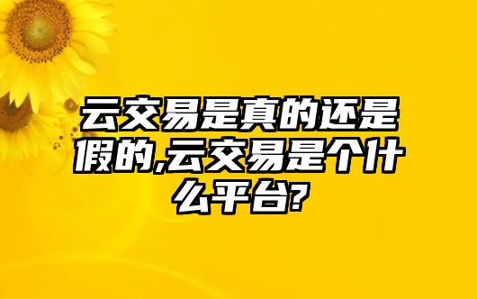 云交易是真的還是假的,云交易是個(gè)什么平臺(tái)?