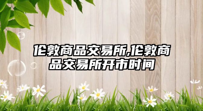 倫敦商品交易所,倫敦商品交易所開市時(shí)間