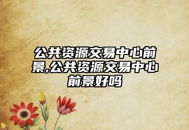 公共資源交易中心前景,公共資源交易中心前景好嗎