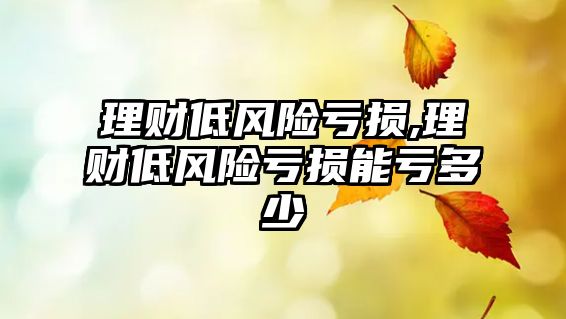 理財(cái)?shù)惋L(fēng)險(xiǎn)虧損,理財(cái)?shù)惋L(fēng)險(xiǎn)虧損能虧多少