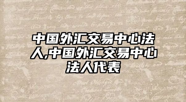 中國外匯交易中心法人,中國外匯交易中心法人代表