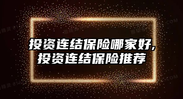 投資連結(jié)保險哪家好,投資連結(jié)保險推薦