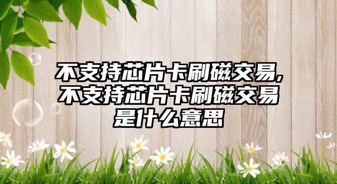 不支持芯片卡刷磁交易,不支持芯片卡刷磁交易是什么意思